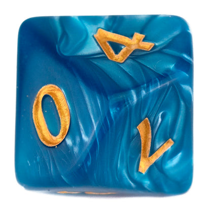 7 Dice Poly Set - GIANT - Aqua