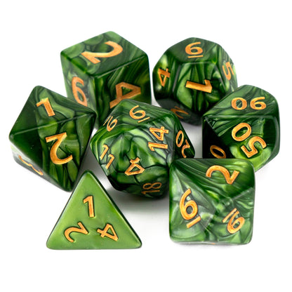 7 Dice Poly Set - GIANT - Green