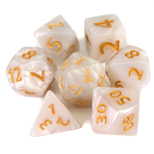 7 Dice Poly Set - GIANT - White