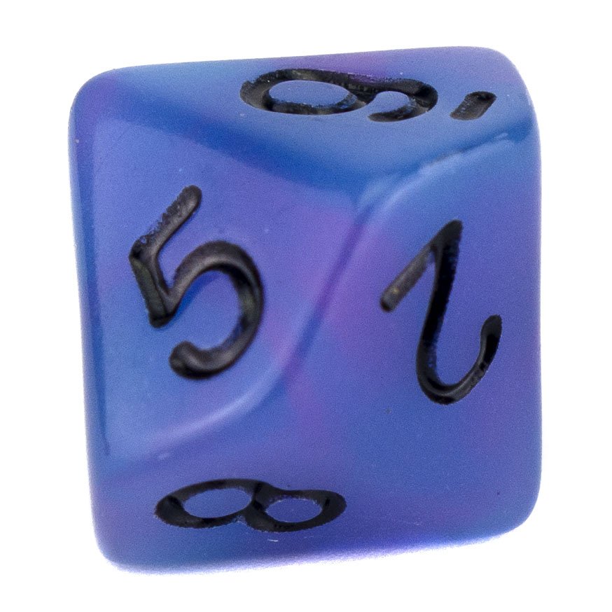 7 Dice Poly Set - Glow in the Dark - Blue/Purple