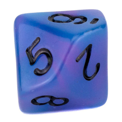 7 Dice Poly Set - Glow in the Dark - Blue/Purple