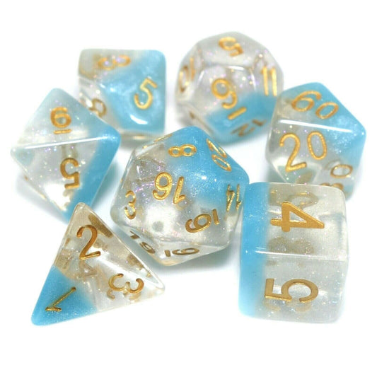 7 Dice Poly Set - Snowglobe Blue