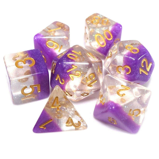 7 Dice Poly Set - Snowglobe Purple