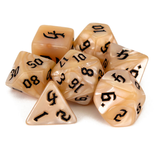 7 Dice Poly Set - Chaos Pearl - Beige