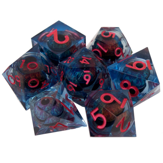 Poly Dice Set - Liquid Core - Eye Augmented (Pink)