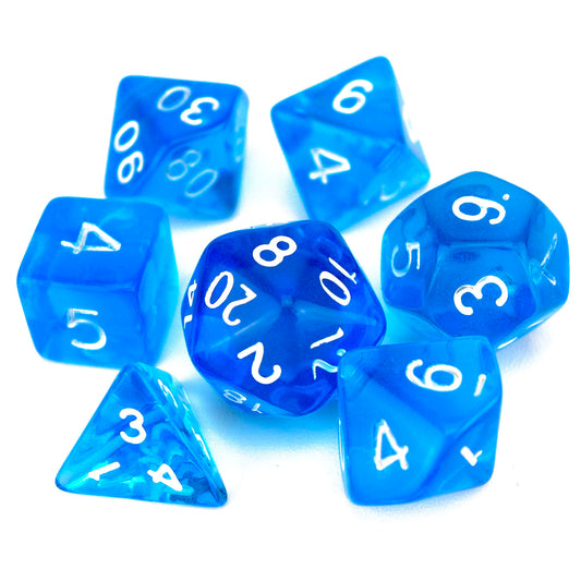 7 Dice Poly Set - MINI Gem - Light Blue