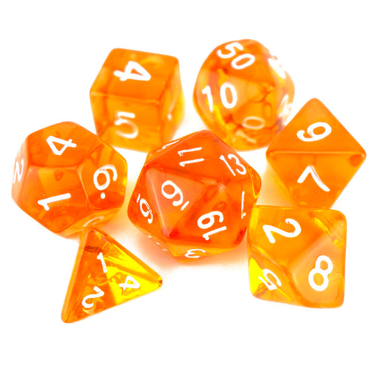 7 Dice Poly Set - MINI Gem - Orange