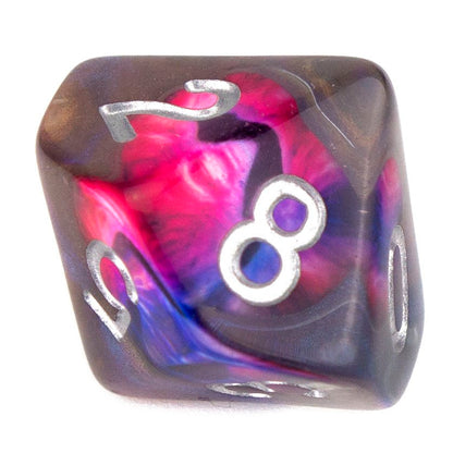 7 Dice Poly Set - Demon Eye - Pink