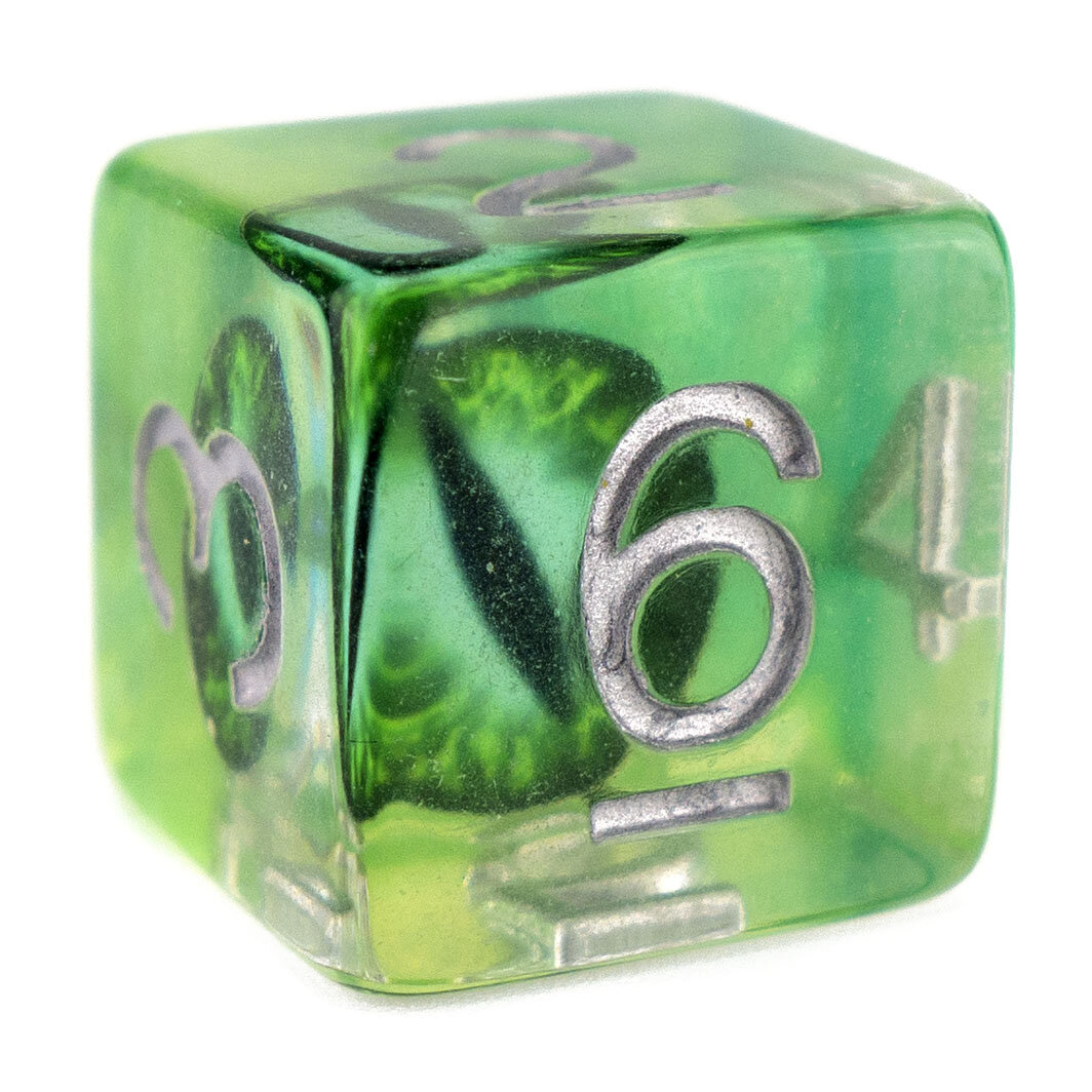 7 Dice Poly Set - Demon Eye - Green