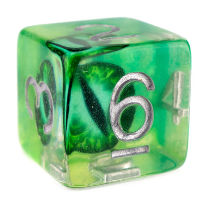 7 Dice Poly Set - Demon Eye - Green