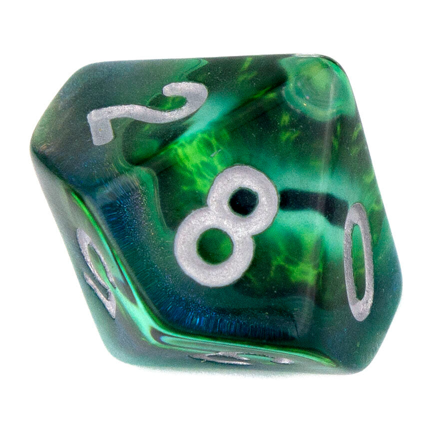 7 Dice Poly Set - Demon Eye - Green