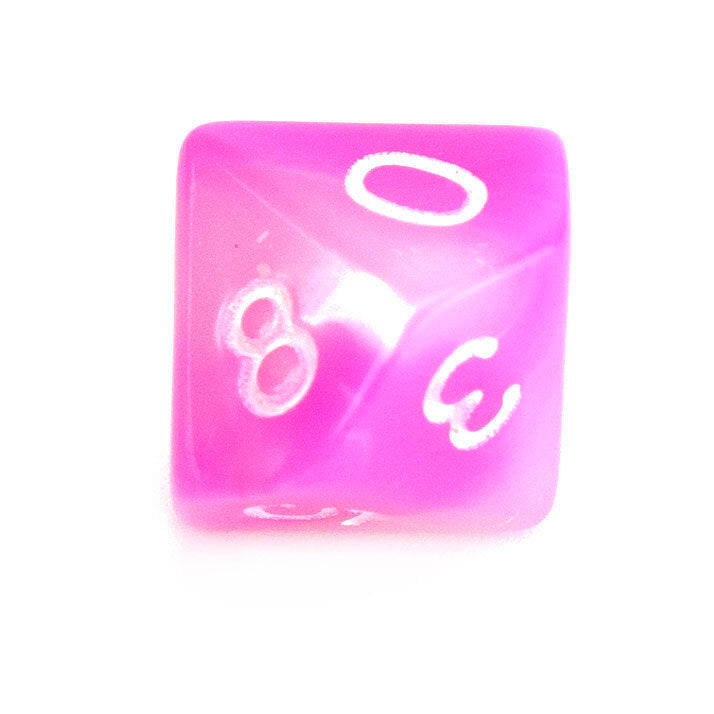 7 Dice Poly Set - MINI Blend - Pink/White