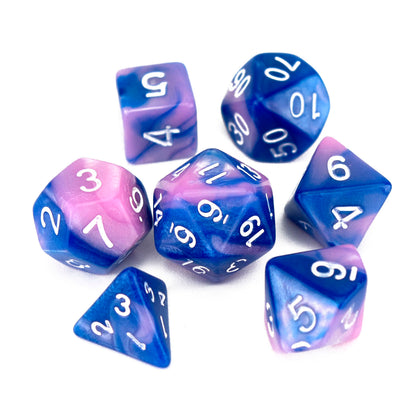 7 Dice Poly Set - MINI Blend - Pink/Blue