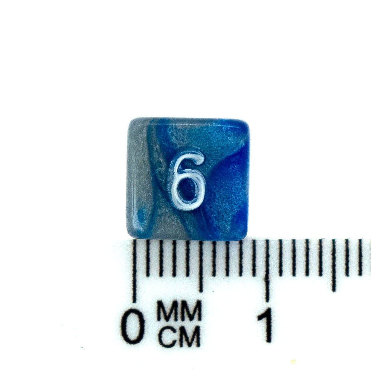 7 Dice Poly Set - MINI Blend - Silver/Blue