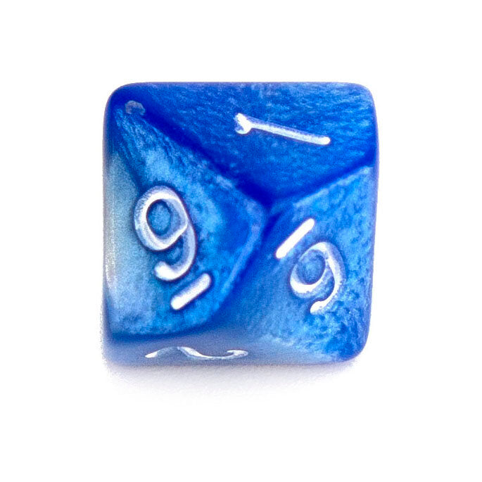 7 Dice Poly Set - MINI Blend - Silver/Blue