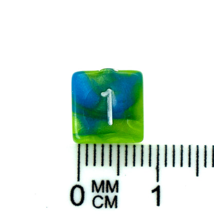 7 Dice Poly Set - MINI Blend - Green/Blue