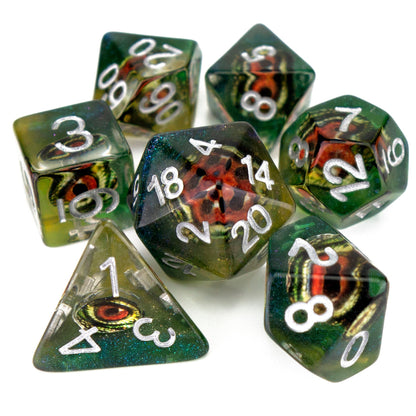 7 Dice Poly Set - Demon Eye - Lizard