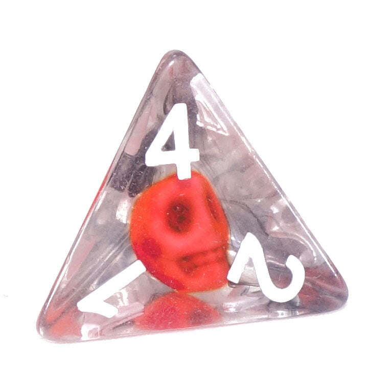 7 Dice Poly Set - SKULL - Red