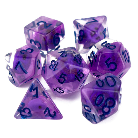 7 Dice Poly Set - SKULL - Purple