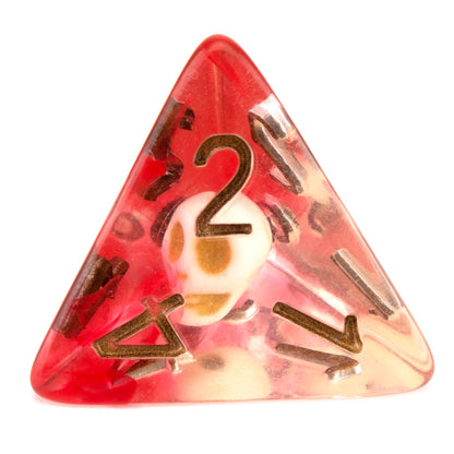 7 Dice Poly Set - SKULL - Blood