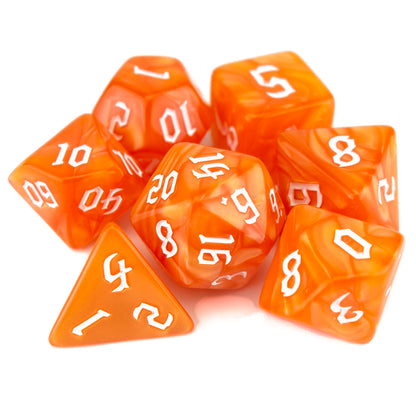 7 Dice Poly Set - Chaos Pearl - Orange