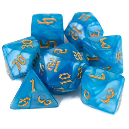 7 Dice Poly Set - Chaos Pearl - Blue