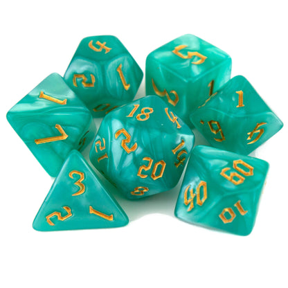 7 Dice Poly Set - Chaos Pearl - Green