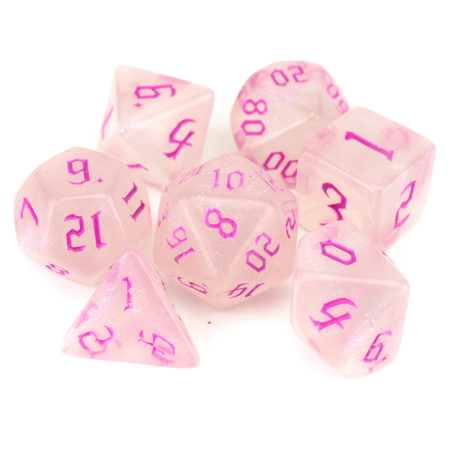 7 Dice Poly Set - Chaos Shimmer (Pink)