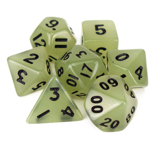 7 Dice Poly Set - MINI Glow - Grey