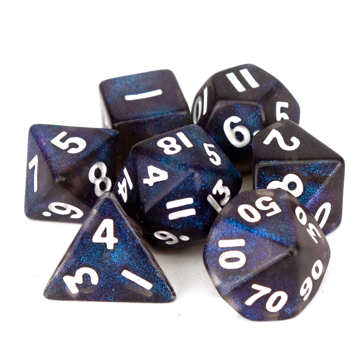 7 Dice Poly Set - MINI Shimmer - Dusk Blue