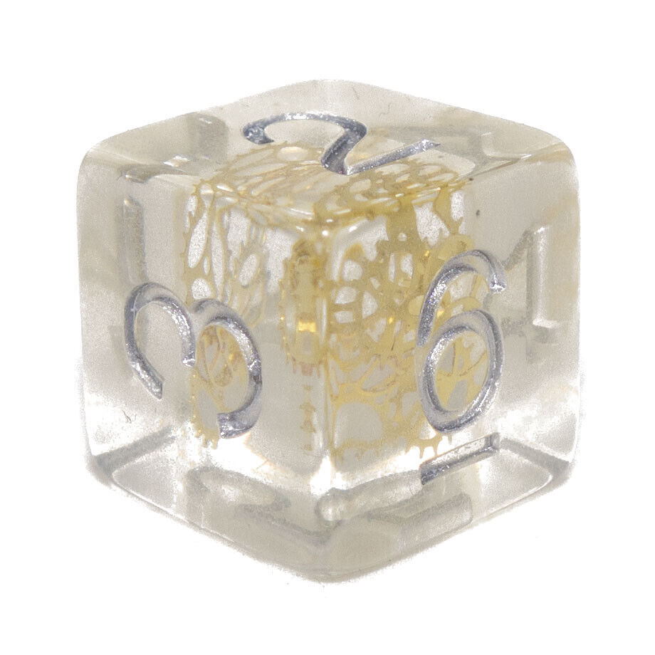 7 Dice Poly Set - Steampunk (Crystal/Silver)