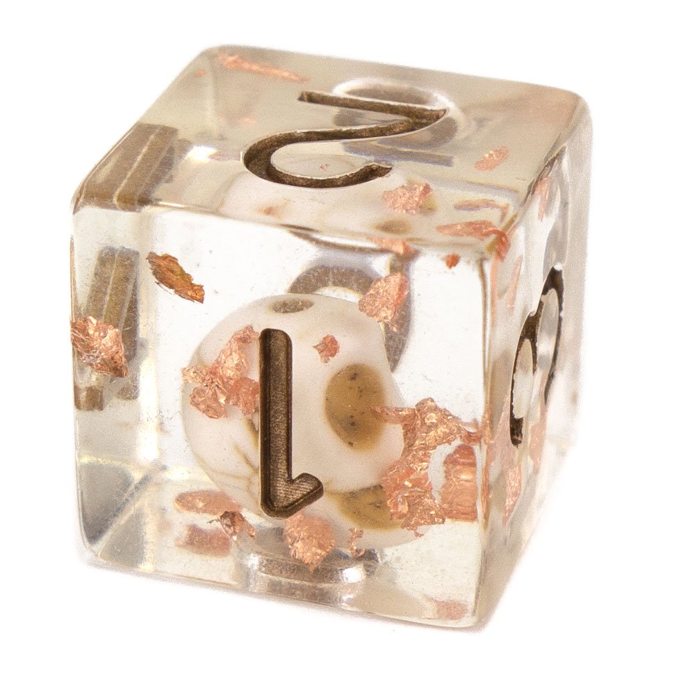 7 Dice Poly Set - SKULL - Copper Flakes